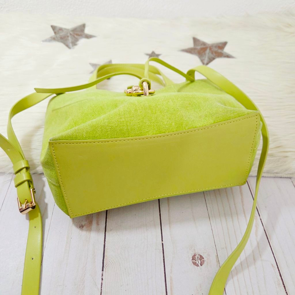 Rebecca Minkoff Megan Mini Tote Crossbody Bag Chartreuse lime green - Picture 4 of 9
